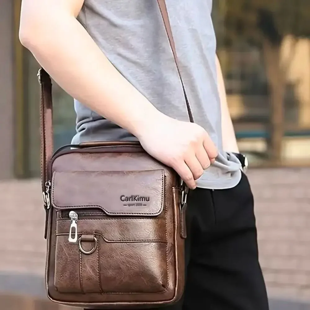 NWT Carlkimu Vintage Brown Shoulder Spacious Multi-Pocket Office Travel Bag